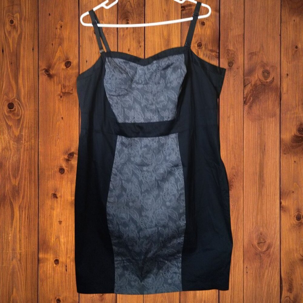 Torrid Size 18 Black A Lace Print Bustier Dress Sleeveless Sexy Feminine Party
